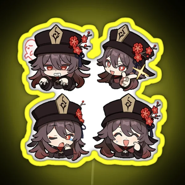 Chibi Hutao 2 Genshin Impact RGB Neon Sign
