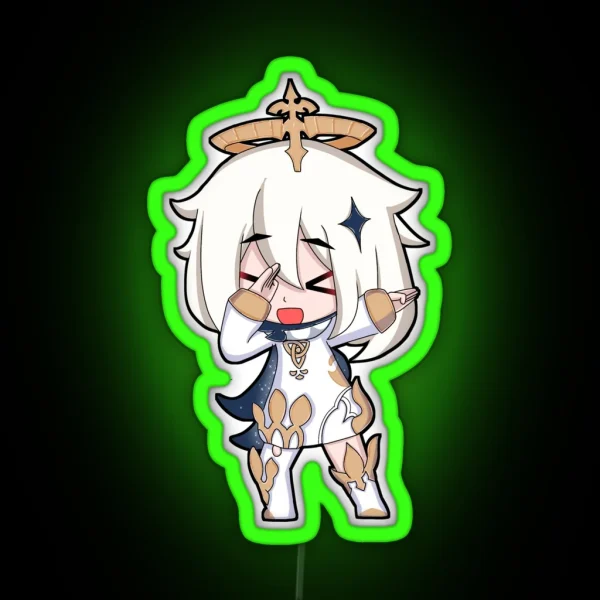 Chibi Paimon Dab RGB Neon Sign