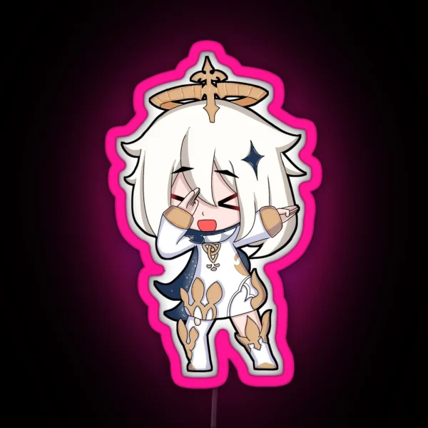 Chibi Paimon Dab RGB Neon Sign