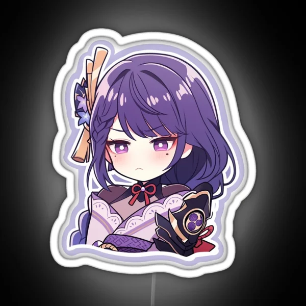 Chibi Raiden Shogun Genshin Impact RGB Neon Sign