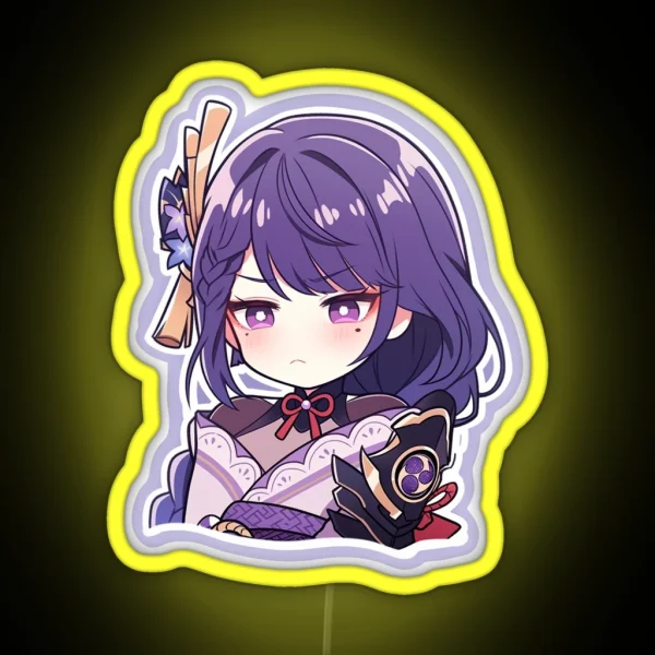 Chibi Raiden Shogun Genshin Impact RGB Neon Sign
