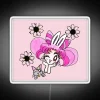 Vibrant Chibi Neon Sign with Colorful RGB Illumination Design Element.