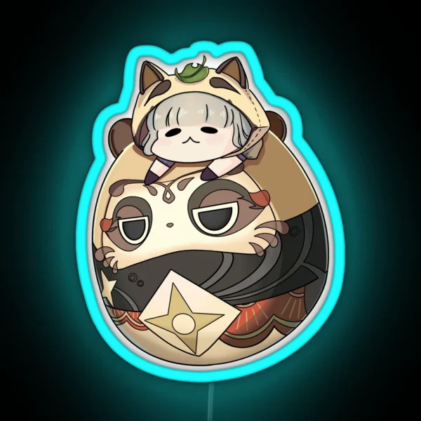Chibi Sayu Genshin Impact Tanuki Led RGB Neon Sign