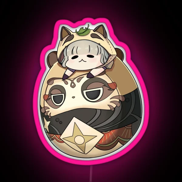 Chibi Sayu Genshin Impact Tanuki Led RGB Neon Sign