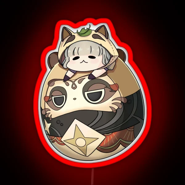Chibi Sayu Genshin Impact Tanuki Led RGB Neon Sign