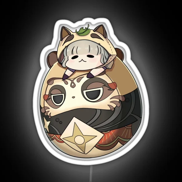 Chibi Sayu Genshin Impact Tanuki Led RGB Neon Sign