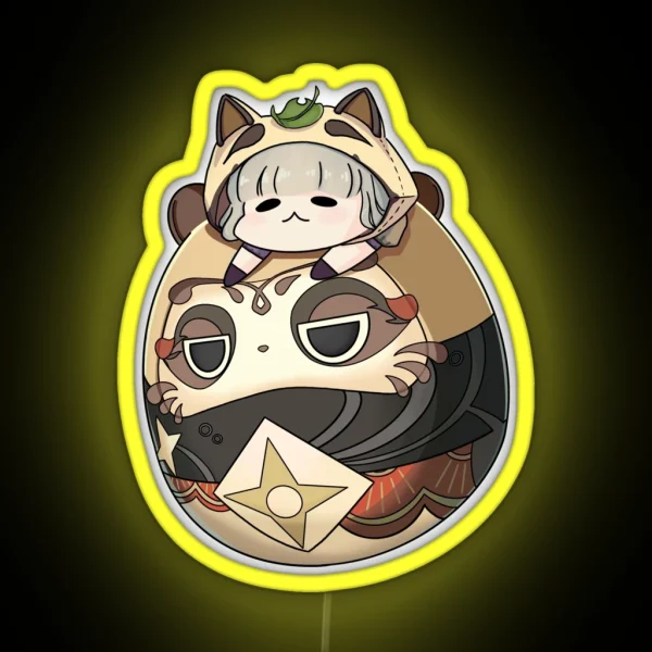 Chibi Sayu Genshin Impact Tanuki Led RGB Neon Sign