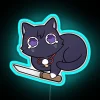Vibrant Chibi Scarab Cat Neon Sign with Color-Changing RGB Technology