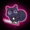 Colorful Chibi Kawaii neon sign with glowing RGB pixel art.