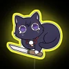 Add unique colorful Chibi Cat face LED neon sign decor