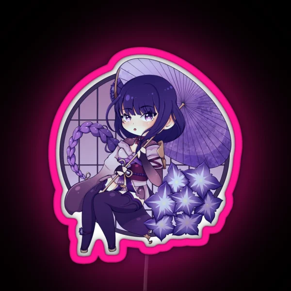 Chibi Shogun Raiden RGB Neon Sign