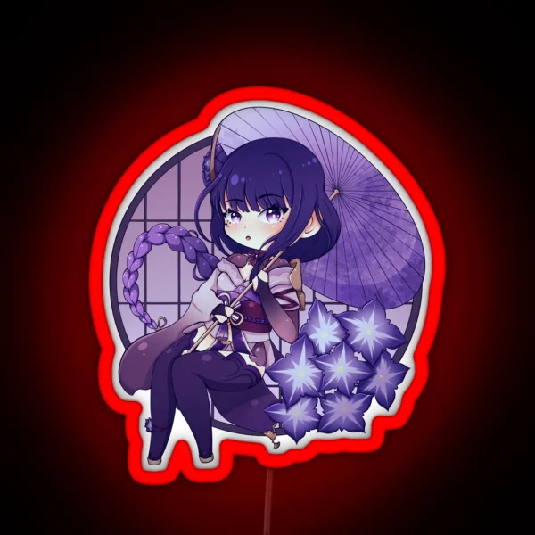 Chibi Shogun Raiden RGB Neon Sign