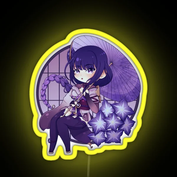 Chibi Shogun Raiden RGB Neon Sign