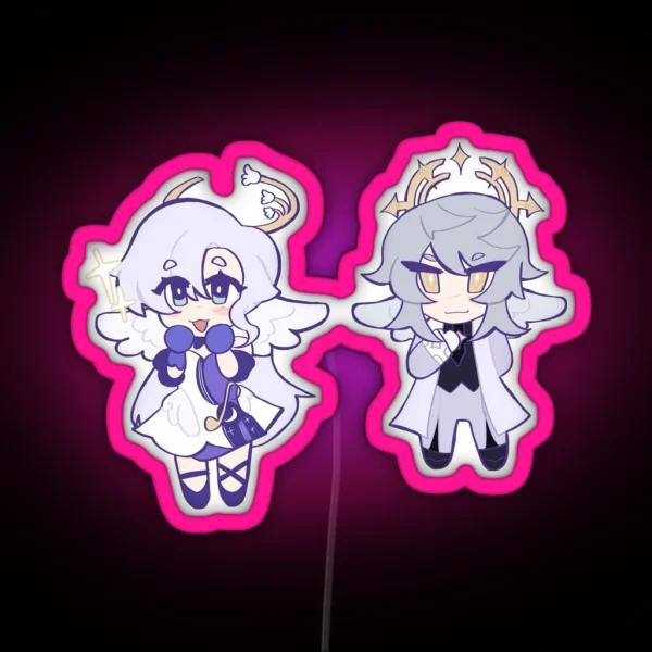 Chibi Sunday And Robin Honkai Star Rail RGB Neon Sign