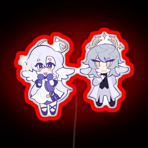 Chibi Sunday And Robin Honkai Star Rail RGB Neon Sign