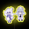 Colorful Chibi Sunday and Robin Honkai Star Rail Neon Sign