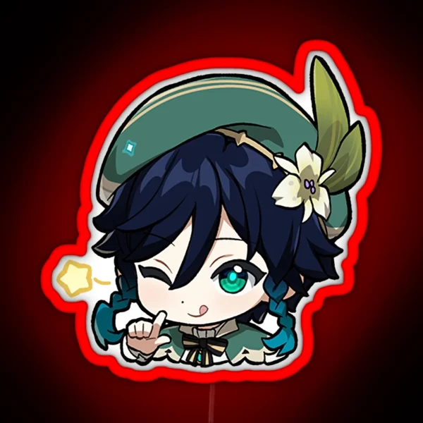 Chibi Venti Genshin Impact RGB Neon Sign