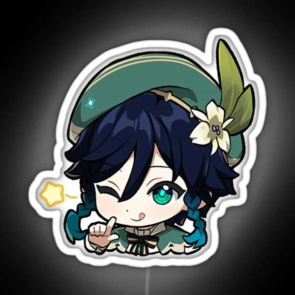 Chibi Venti Genshin Impact RGB Neon Sign