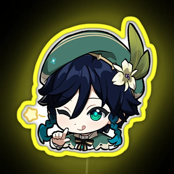 Chibi Venti Genshin Impact RGB Neon Sign
