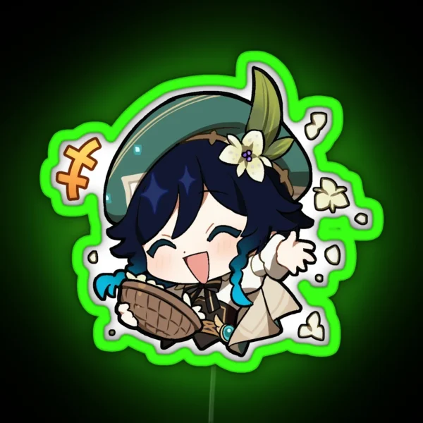 Chibi Venti Genshin Impact RGB Neon Sign