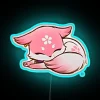 Vibrant chibi anime inspired LED Genshin Impact kitsune neon decoration light