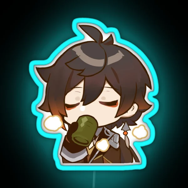 Chibi Zhongli Genshin Impact RGB Neon Sign