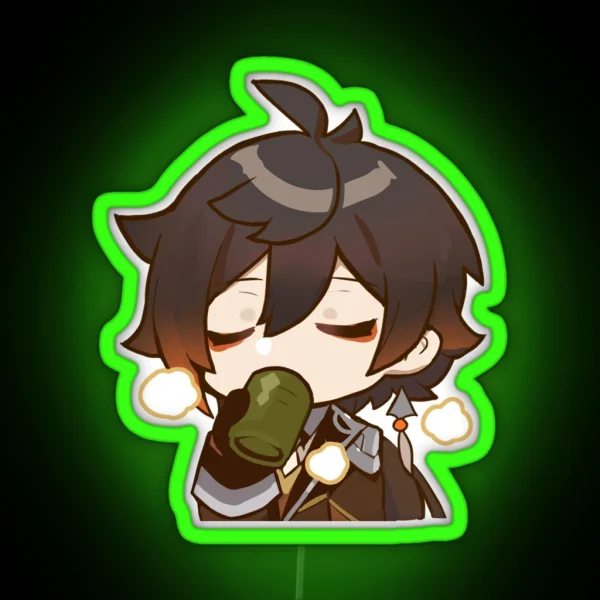 Chibi Zhongli Genshin Impact RGB Neon Sign