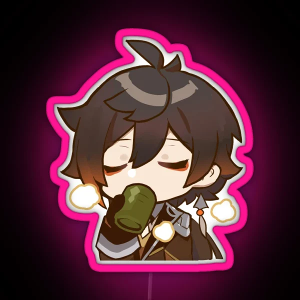 Chibi Zhongli Genshin Impact RGB Neon Sign