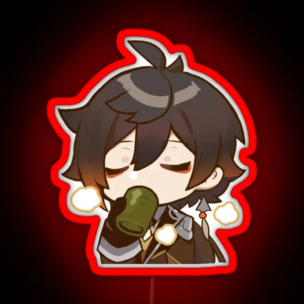 Chibi Zhongli Genshin Impact RGB Neon Sign