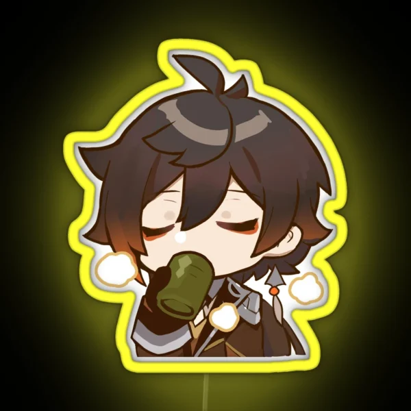 Chibi Zhongli Genshin Impact RGB Neon Sign