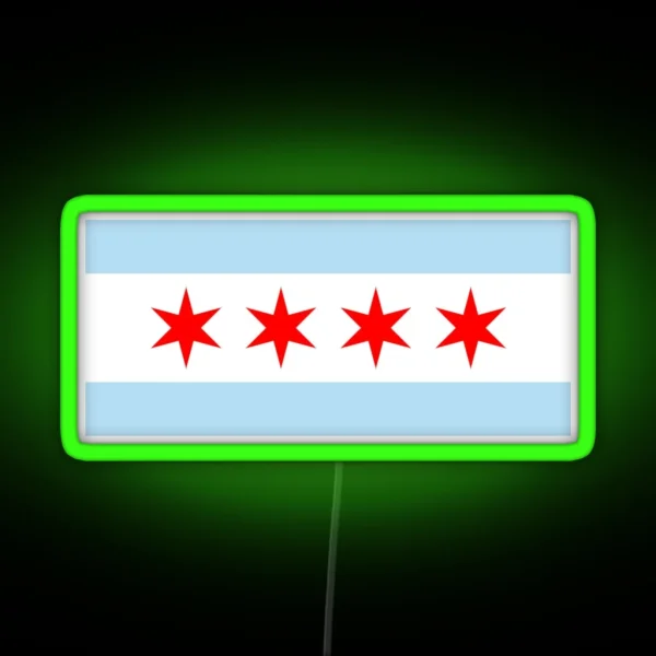 Chicago Flag RGB Neon Sign