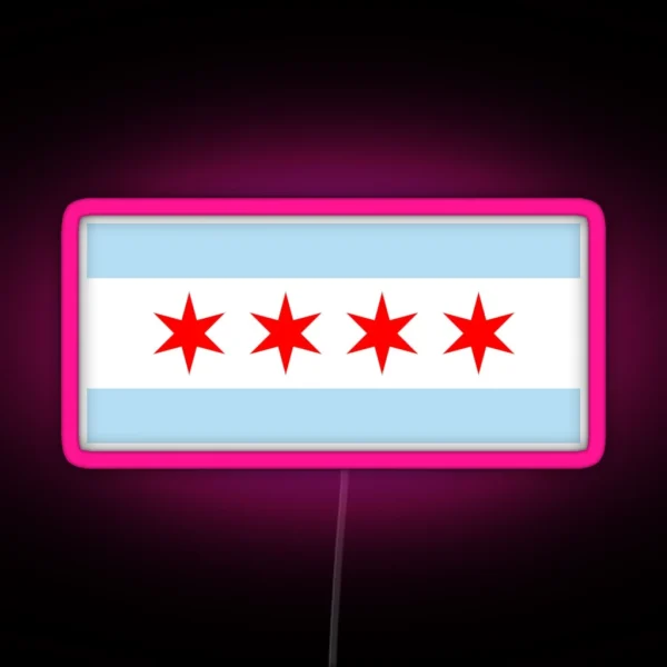 Chicago Flag RGB Neon Sign