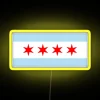 Chicago Flag City Official Red Green Blue LED Neon Sign Display