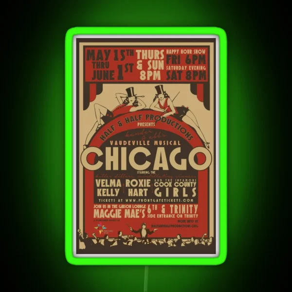 Chicago Poster RGB Neon Sign