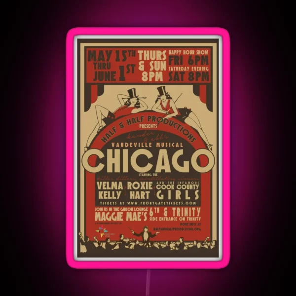 Chicago Poster RGB Neon Sign