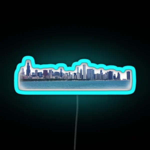 Chicago Skyline Photo RGB Neon Sign