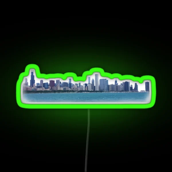 Chicago Skyline Photo RGB Neon Sign