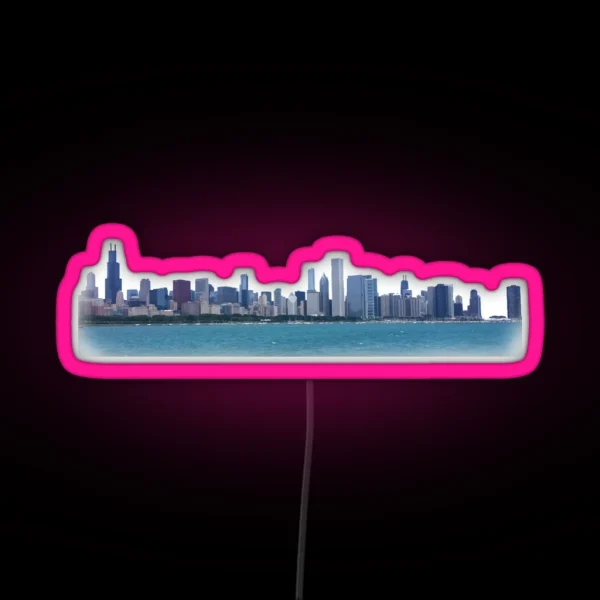 Chicago Skyline Photo RGB Neon Sign