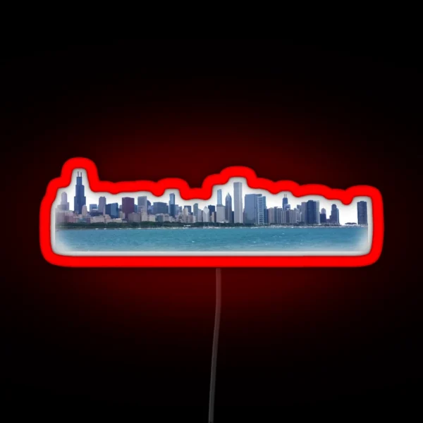 Chicago Skyline Photo RGB Neon Sign