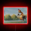 Vintage Wisconsin-themed neon sign featuring iconic Chicken Joe character graphics.