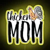 Vibrant Chicken Mom Neon Sign with RGB Color Changing Lighting Effects