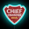 RGB Neon Sign Chief Oshkosh Beer Home Bar Decor Lighting