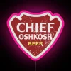 RGB Neon Artwork of Chief Oshkosh Beer Sign Design