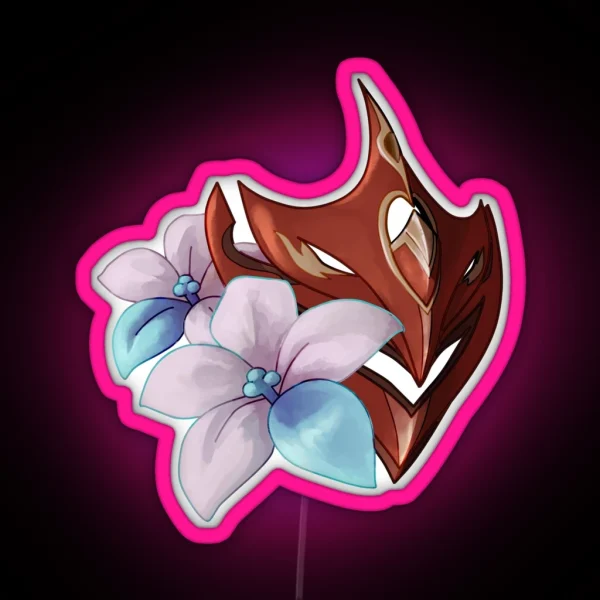 Chilumi Flowers Mask RGB Neon Sign