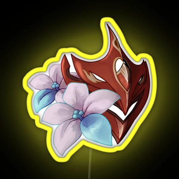 Chilumi Flowers Mask RGB Neon Sign