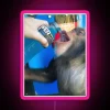 RGB Neon Sign with Chimp Drinking Powerade Artistic LED Display
