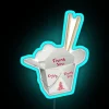 Neon Chinese Food Restaurant Sign with Colorful Red Green Lighting