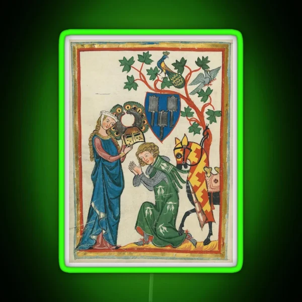Chivalry 14th Century Codex Manesse RGB Neon Sign