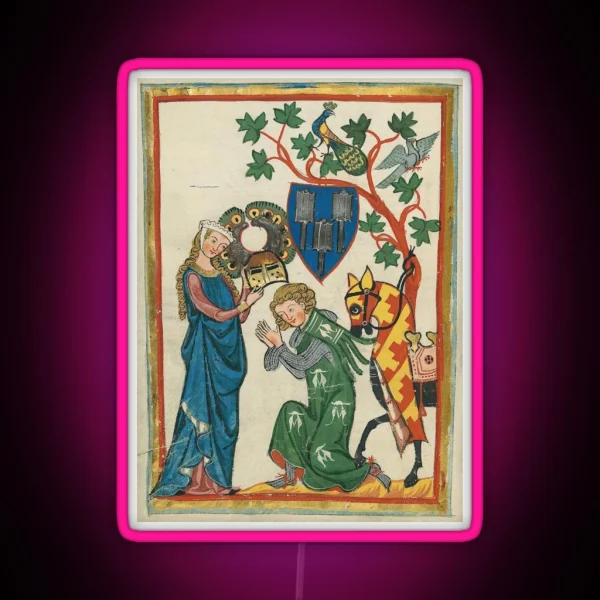 Chivalry 14th Century Codex Manesse RGB Neon Sign