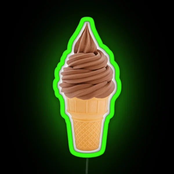 Chocolate Ice Cream Cone RGB Neon Sign